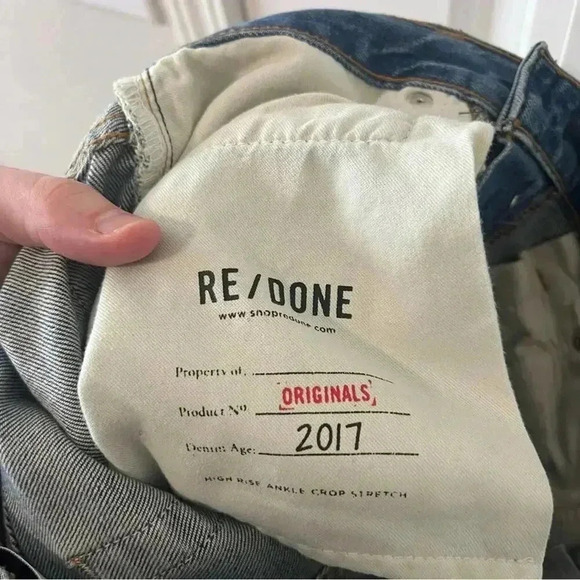 842 Re/Done High Rose Ankle Stretch Crop Jeans - Picture 5 of 6